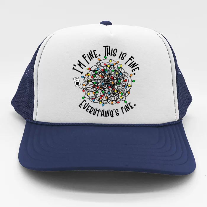 Funny Christmas Problem With Tangled Lights Trucker Hat