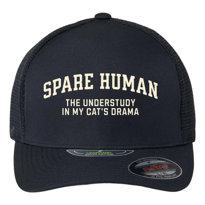 Funny Cat Parent Spare Human Sarcastic Flexfit Unipanel Trucker Cap