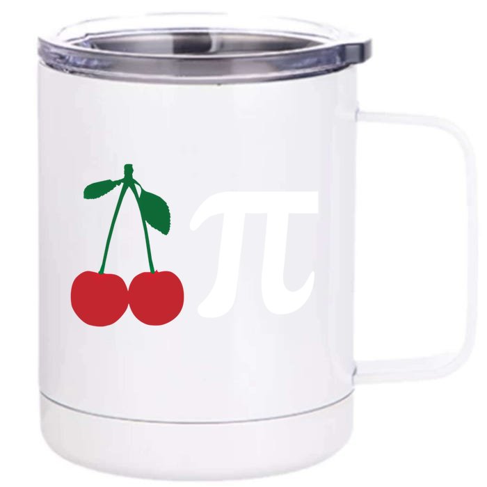 Funny Cherry Pi Day March 14 Math Lover Science Teacher Cute Gift Front & Back 12oz Stainless Steel Tumbler Cup