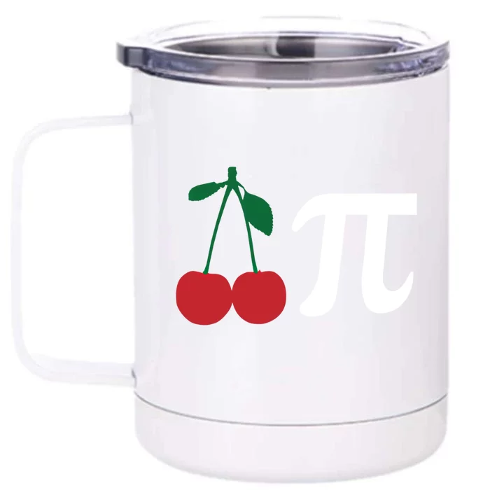 Funny Cherry Pi Day March 14 Math Lover Science Teacher Cute Gift Front & Back 12oz Stainless Steel Tumbler Cup