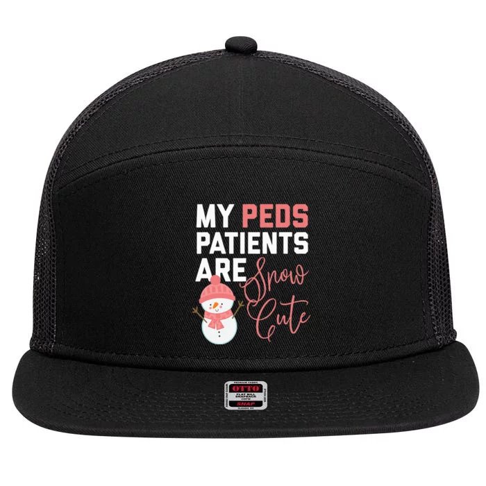 Funny Christmas Peds Nurse Snow Cute 7 Panel Mesh Trucker Snapback Hat