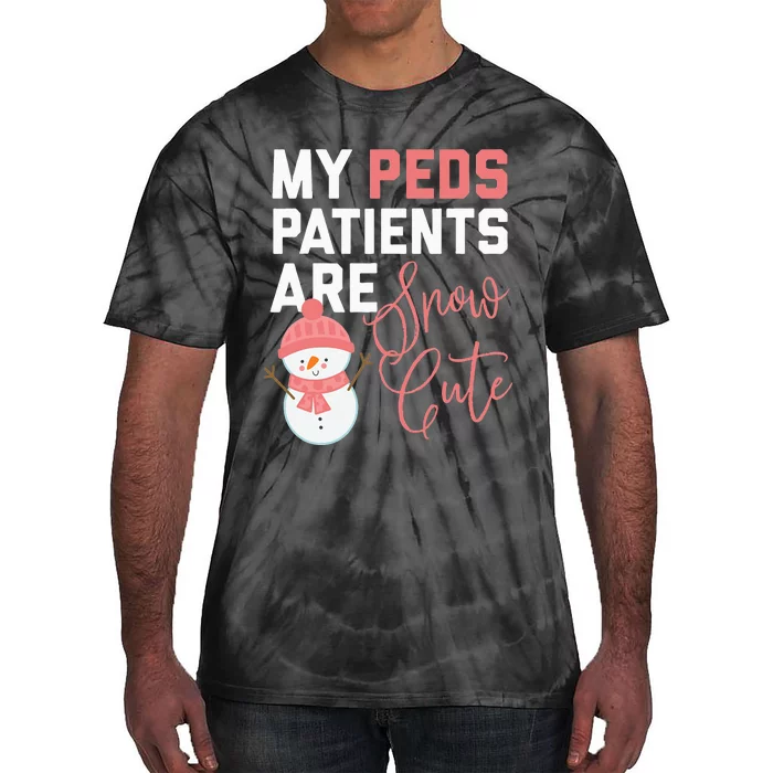 Funny Christmas Peds Nurse Snow Cute Tie-Dye T-Shirt