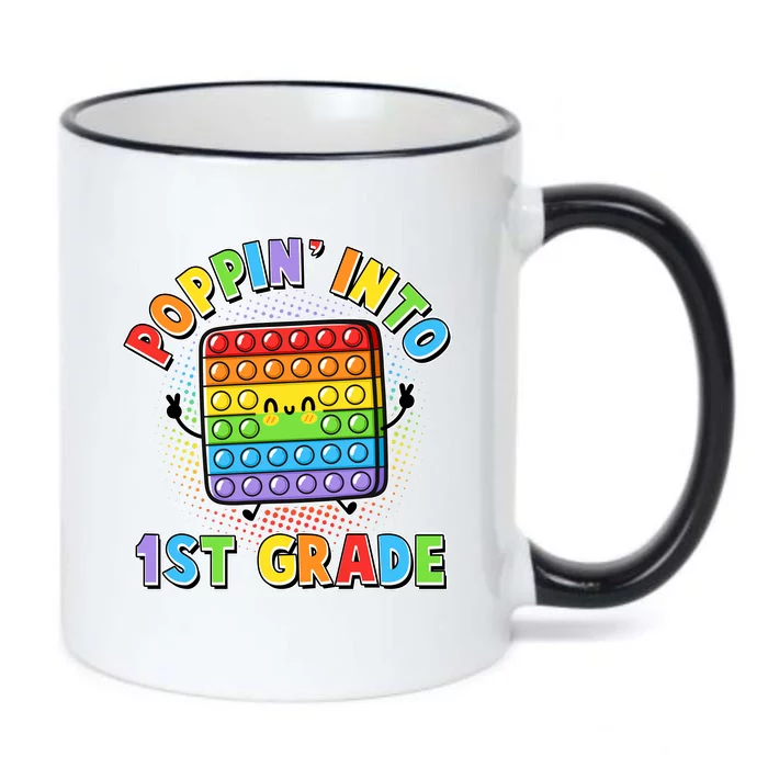 Funny Cute Poppin' Into 1st Grade Fidget Toy Black Color Changing Mug