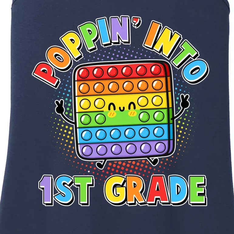 Funny Cute Poppin' Into 1st Grade Fidget Toy Ladies Essential Tank