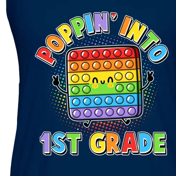 Funny Cute Poppin' Into 1st Grade Fidget Toy Ladies Essential Flowy Tank