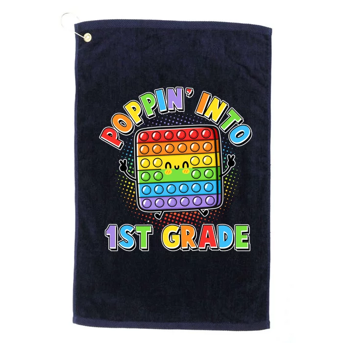 Funny Cute Poppin' Into 1st Grade Fidget Toy Platinum Collection Golf Towel