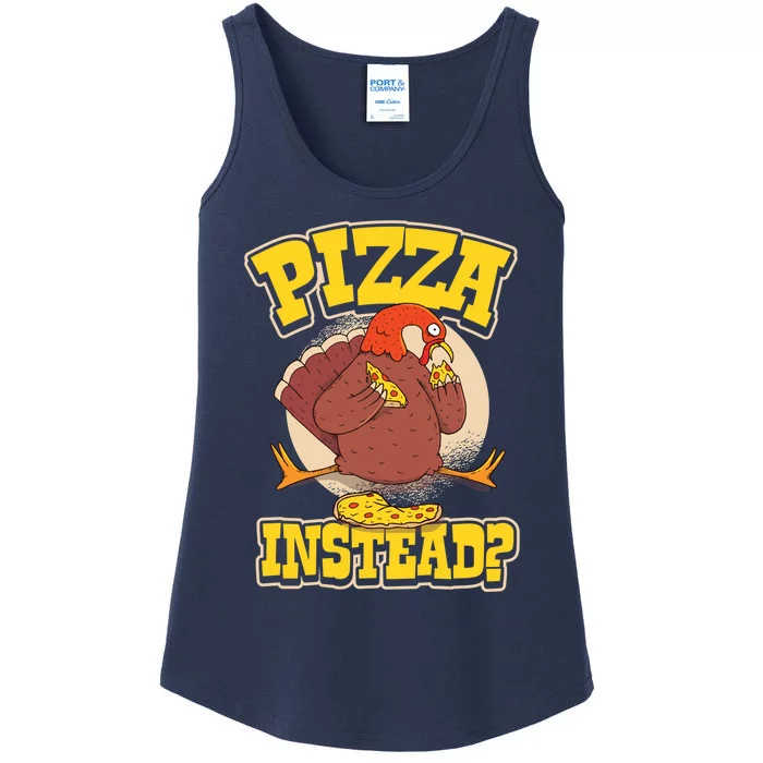 Funny Cute Pizza Instead Thanksgiving Turkey Fall Autumn Season Holiday Meaningf Ladies Essential Tank