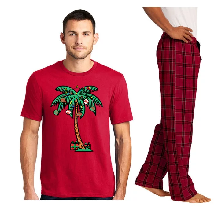 Funny Christmas Palm Xmas Tree Tropical Beach Hawaii Gift Pajama Set