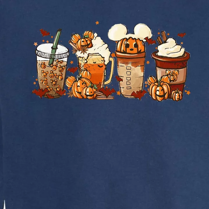 Fall Coffee Pumpkin Spice Latte Iced Warm Cozy Autumn Orange Garment-Dyed Sweatshirt