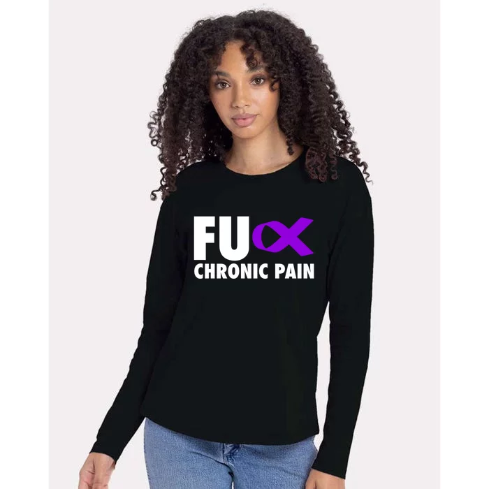 Fu Chronic Pain Purple Ribbon Cool Gift Womens Cotton Relaxed Long Sleeve T-Shirt