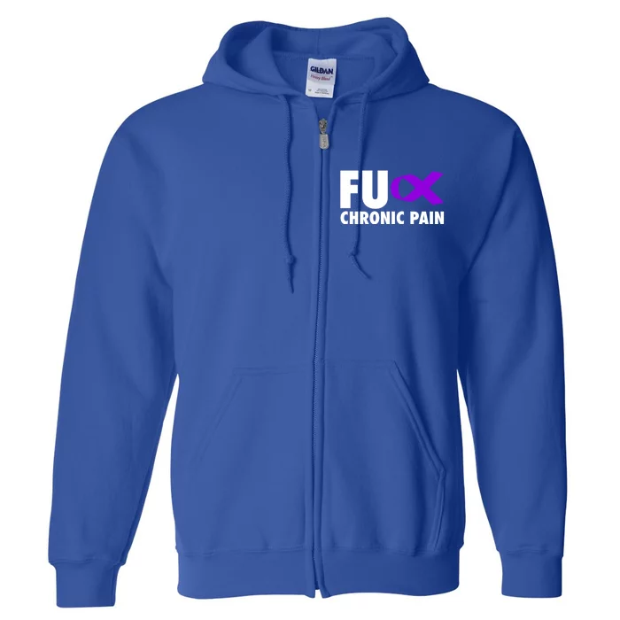 Fu Chronic Pain Purple Ribbon Cool Gift Full Zip Hoodie