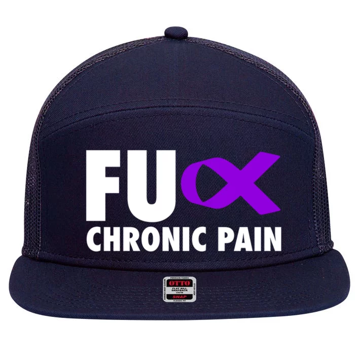 Fu Chronic Pain Purple Ribbon Cool Gift 7 Panel Mesh Trucker Snapback Hat