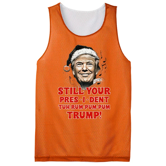 Funny Christmas President Trump Pajamas Ugly Christmas Mesh Reversible Basketball Jersey Tank