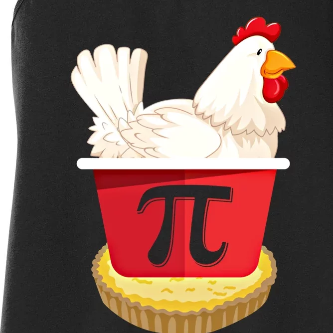 Funny Chicken Pot Pi Design Day Pie Day Math Lover Gift Women's Racerback Tank