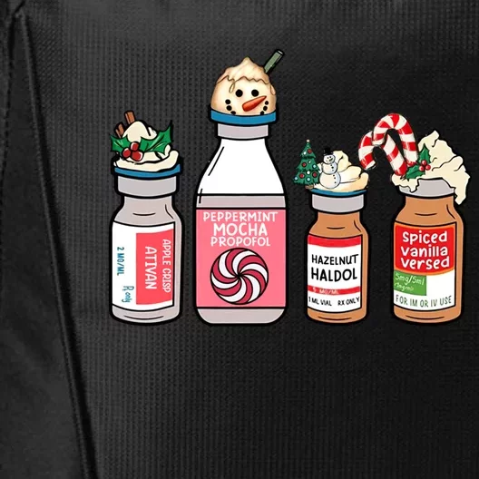 Funny Christmas Peppermint Propofol Nurse Rn Icu Cma Nicu Gift City Backpack