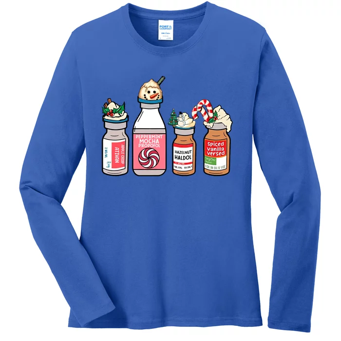 Funny Christmas Peppermint Propofol Nurse Rn Icu Cma Nicu Gift Ladies Long Sleeve Shirt