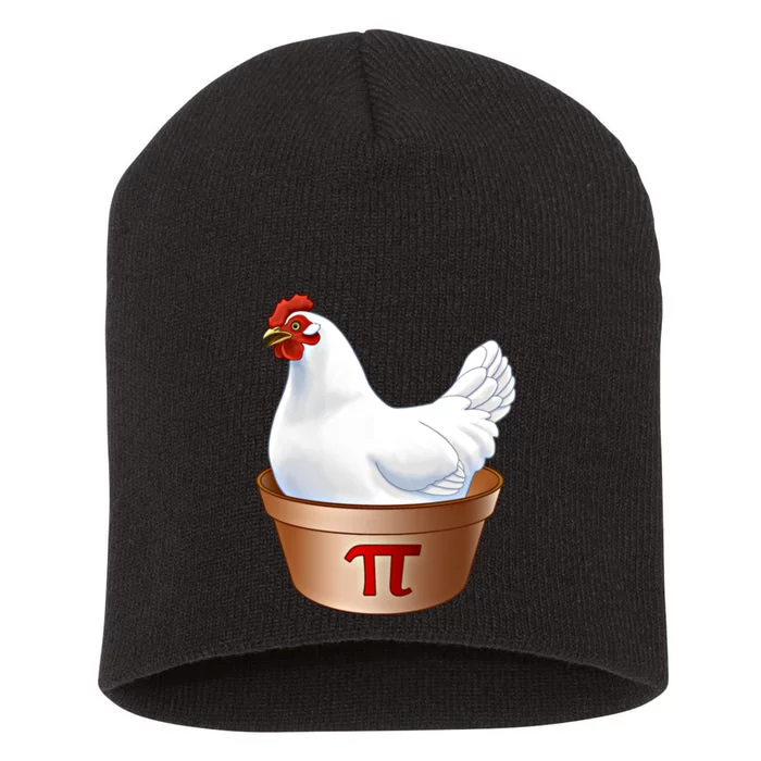 Funny Chicken Pot Pi (Pot Pie) Math Poultry Farmer Gift Short Acrylic Beanie