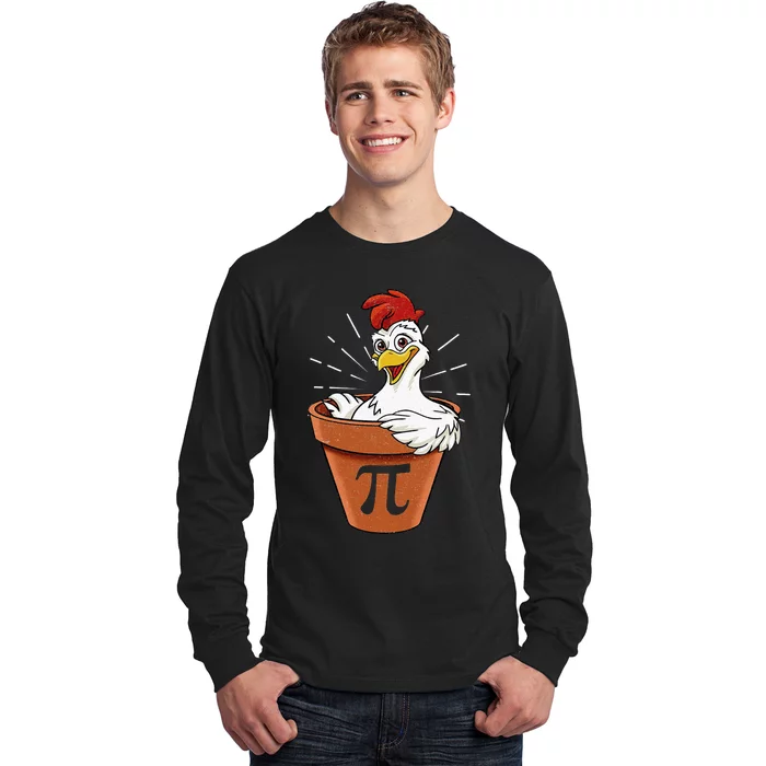 Funny Chicken Pot Pi Day Pie Math Lover Geek 3 14 Long Sleeve Shirt