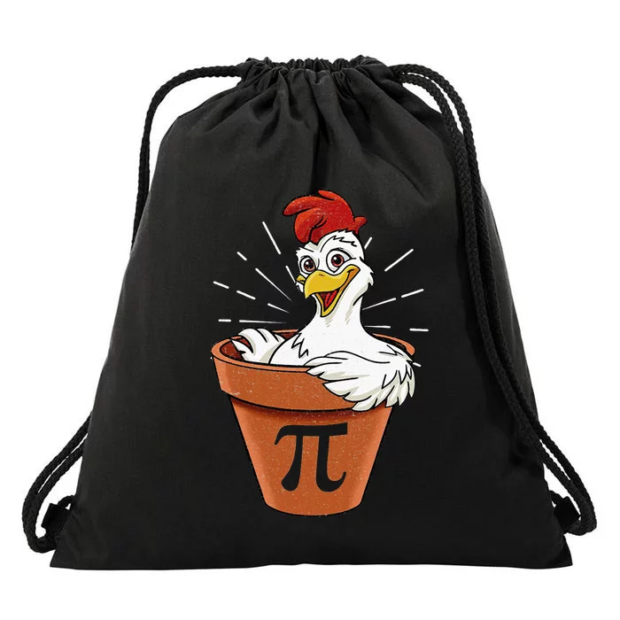 Funny Chicken Pot Pi Day Pie Math Lover Geek 3 14 Drawstring Bag