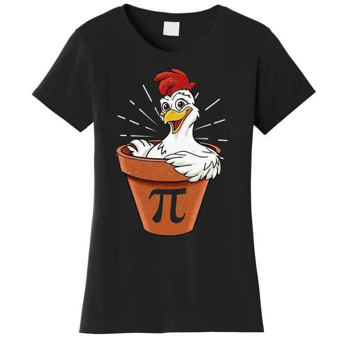 Funny Chicken Pot Pi Day Pie Math Lover Geek 3 14 Women's T-Shirt