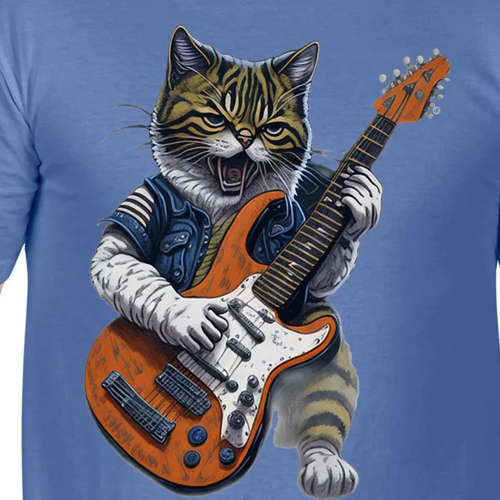 Funny Cat Playing Guitar Cat Lover Graphic Cats Kitten Lover Comfort Colors T-Shirt