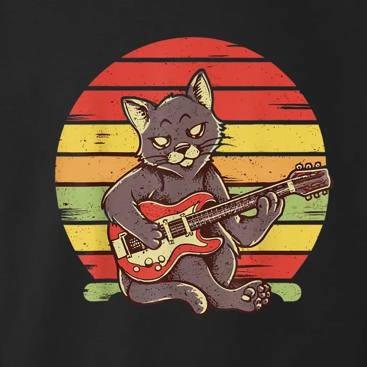 Funny Cat Playing Guitar Electric Guitarist Cat Rock Toddler Hoodie