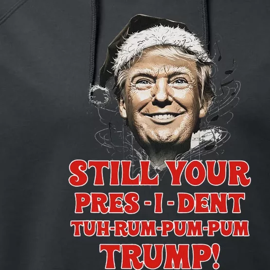 Funny Christmas President Trump Pajamas Ugly Christmas Performance Fleece Hoodie