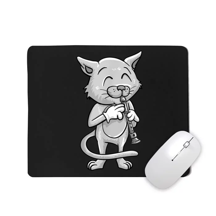 Funny Cat Playing Recorder Cool Animal Musician Love Gift Mousepad