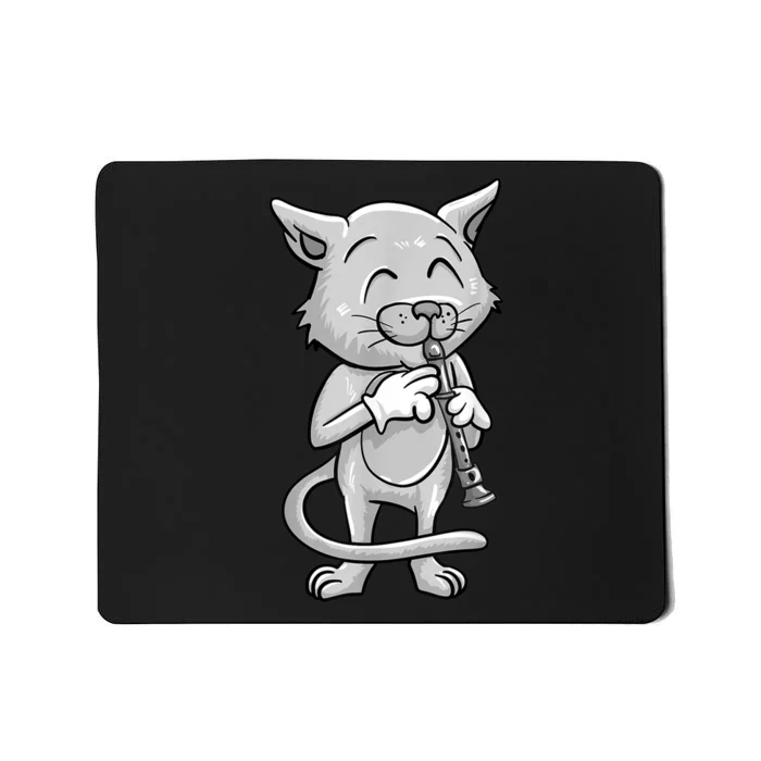 Funny Cat Playing Recorder Cool Animal Musician Love Gift Mousepad