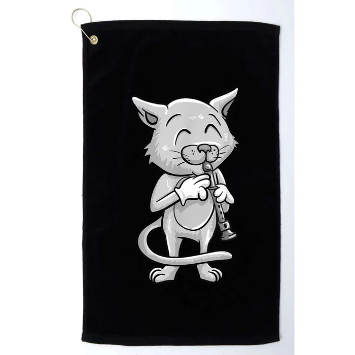 Funny Cat Playing Recorder Cool Animal Musician Love Gift Platinum Collection Golf Towel