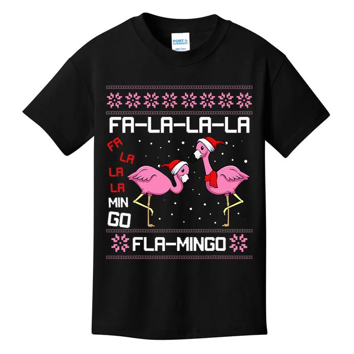 Flamingo Christmas Pajama Set Festive Holiday Kids T-Shirt