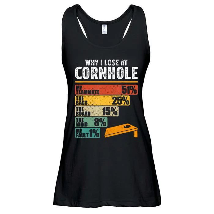 Funny Cornhole Player Why I Lose At Cornhole Ladies Essential Flowy Tank