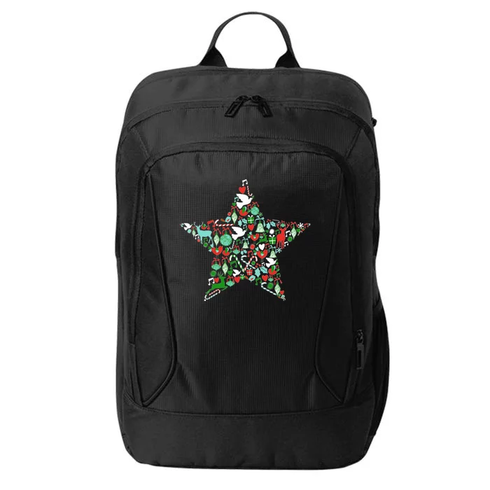 Festive Christmas Pattern Star City Backpack