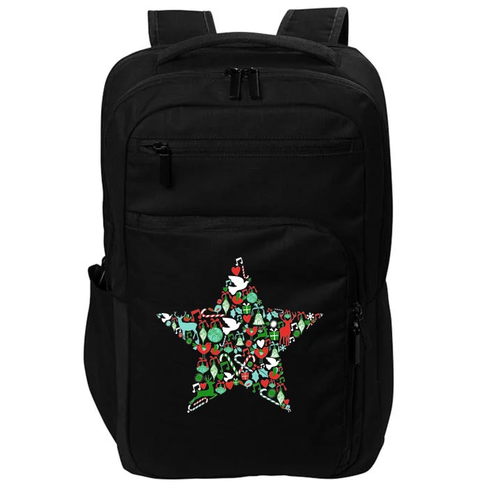 Festive Christmas Pattern Star Impact Tech Backpack