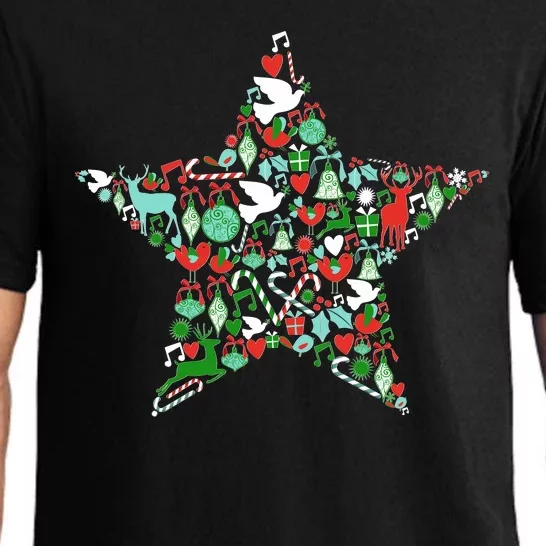 Festive Christmas Pattern Star Pajama Set