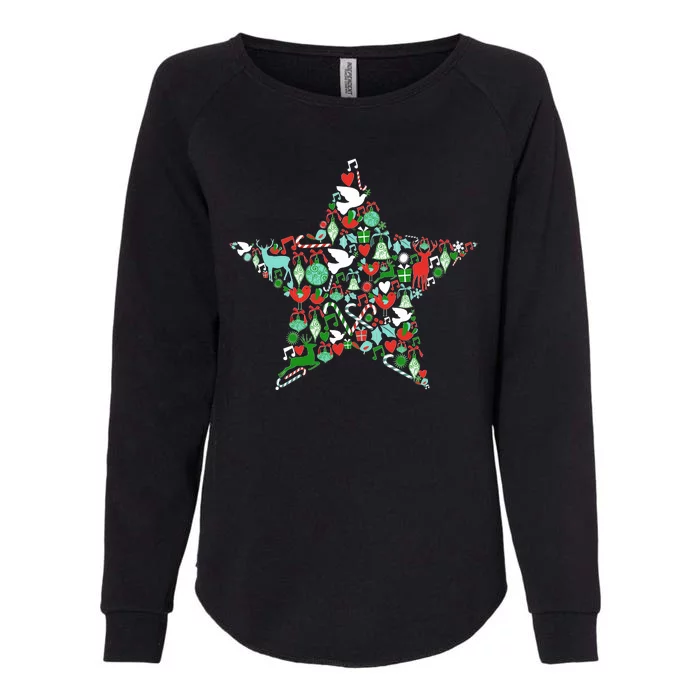 Festive Christmas Pattern Star Womens California Wash Sweatshirt