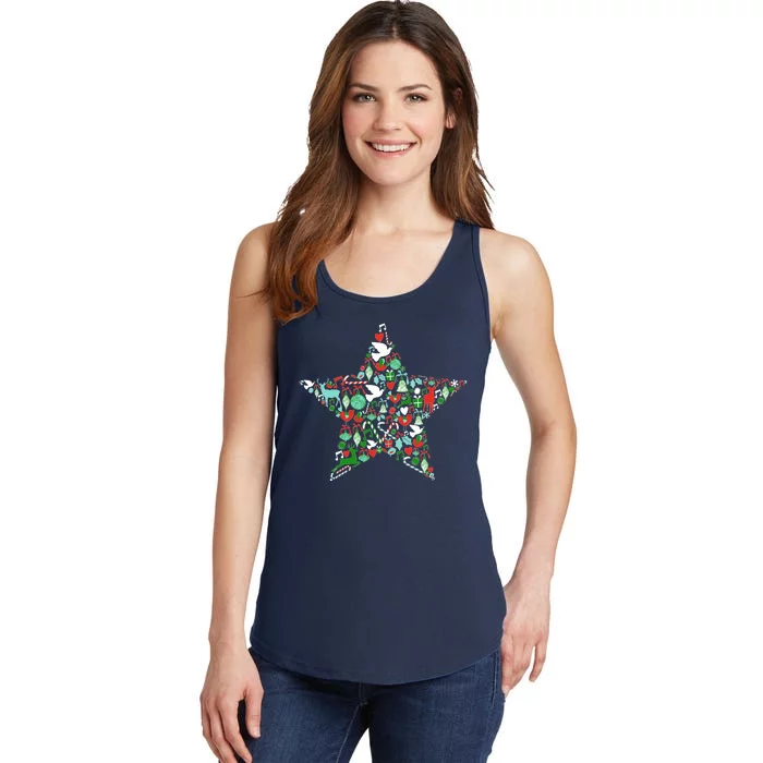 Festive Christmas Pattern Star Ladies Essential Tank