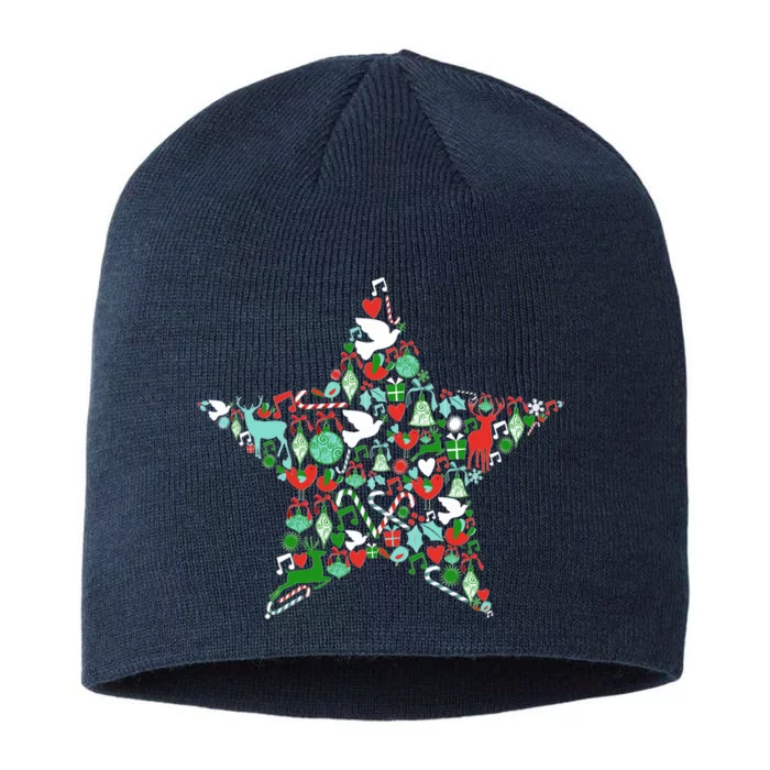 Festive Christmas Pattern Star 8 1/2in Sustainable Knit Beanie