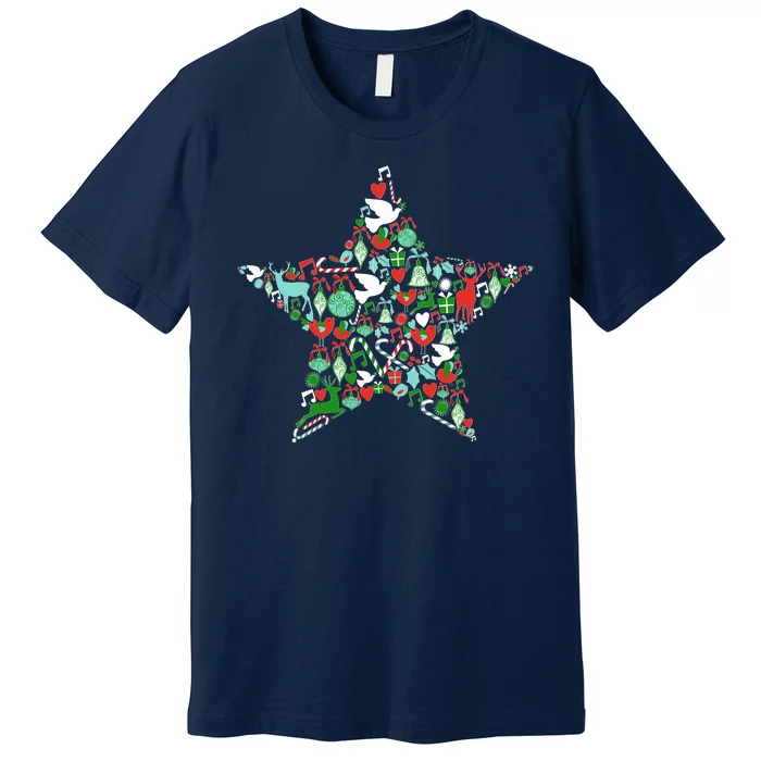 Festive Christmas Pattern Star Premium T-Shirt