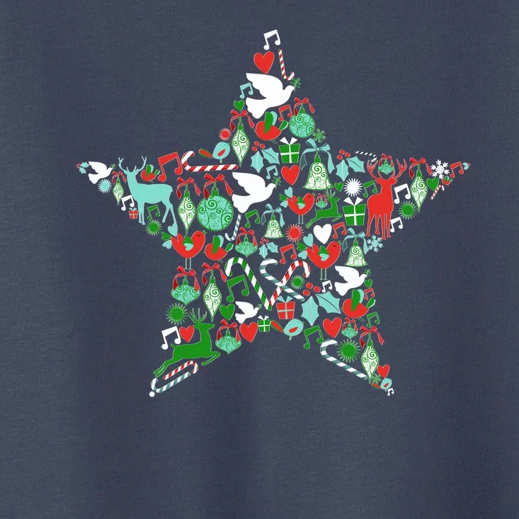 Festive Christmas Pattern Star Toddler T-Shirt