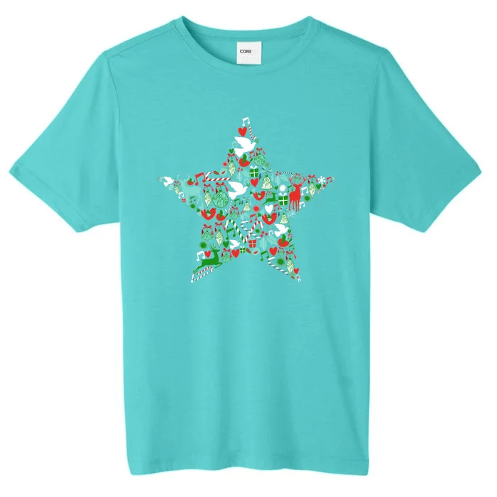 Festive Christmas Pattern Star ChromaSoft Performance T-Shirt