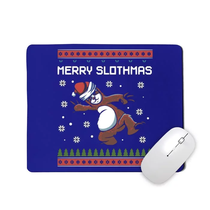 Funny Costume Pj Christmas Merry Slothmas Ugly Xmas Cool Gift Mousepad