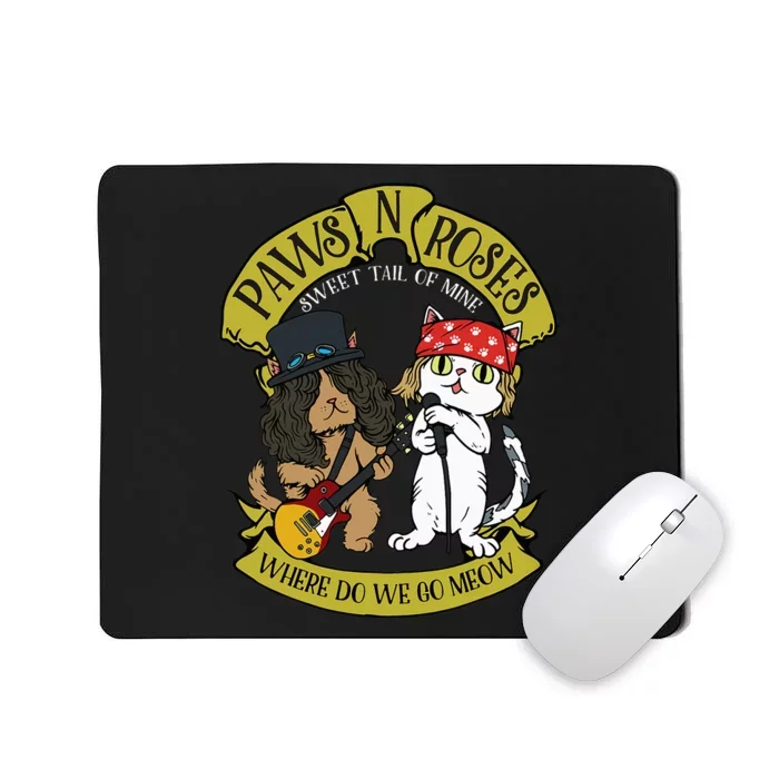 Funny Cat Paws Rock Music Gift Women Funny Cat Mousepad