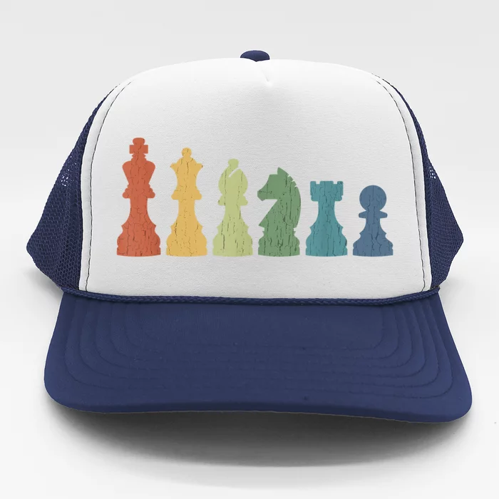 Funny Chess Pieces Board Game Lover Player Themed Chess Gift Trucker Hat