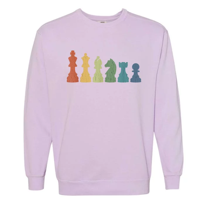 Funny Chess Pieces Board Game Lover Player Themed Chess Gift Garment-Dyed Sweatshirt