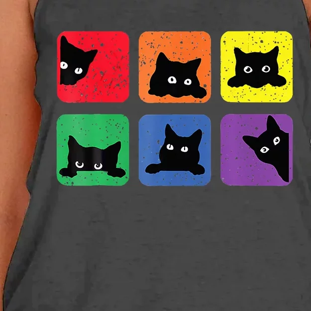 Funny Cats Pride 2024 Lgbt Cat Rainbow Women's Knotted Racerback Tank