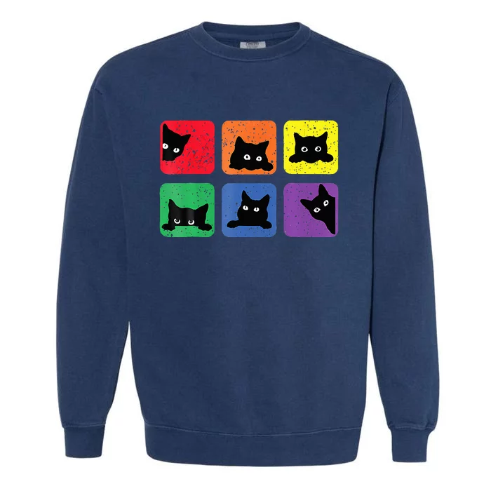 Funny Cats Pride 2024 Lgbt Cat Rainbow Garment-Dyed Sweatshirt