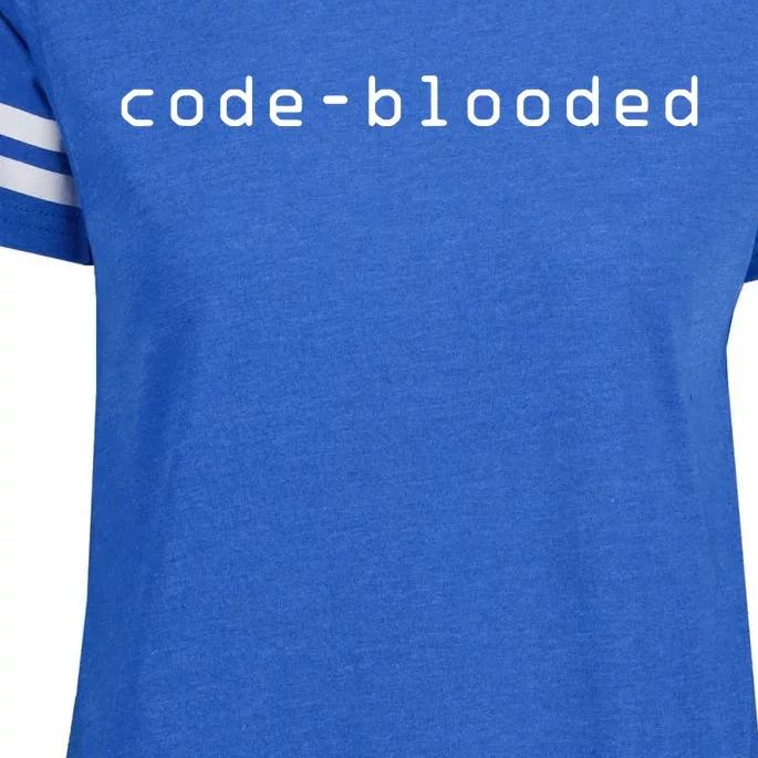 Funny CodeBlooded Programming Coding Programmer Coder Enza Ladies Jersey Football T-Shirt