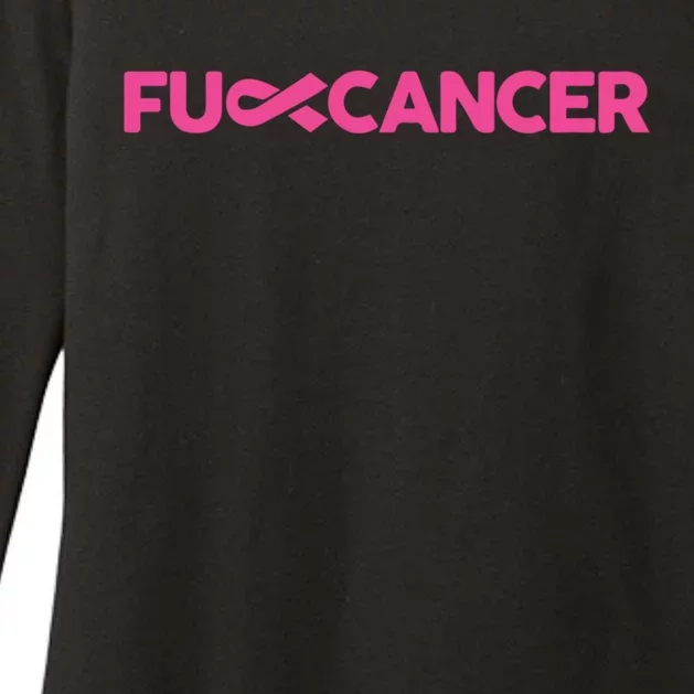 Fuck Cancer Pink F U Fu Pink Ribbon Cancer Awareness Symbol Gift Womens CVC Long Sleeve Shirt