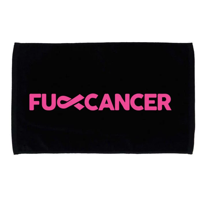 Fuck Cancer Pink F U Fu Pink Ribbon Cancer Awareness Symbol Gift Microfiber Hand Towel